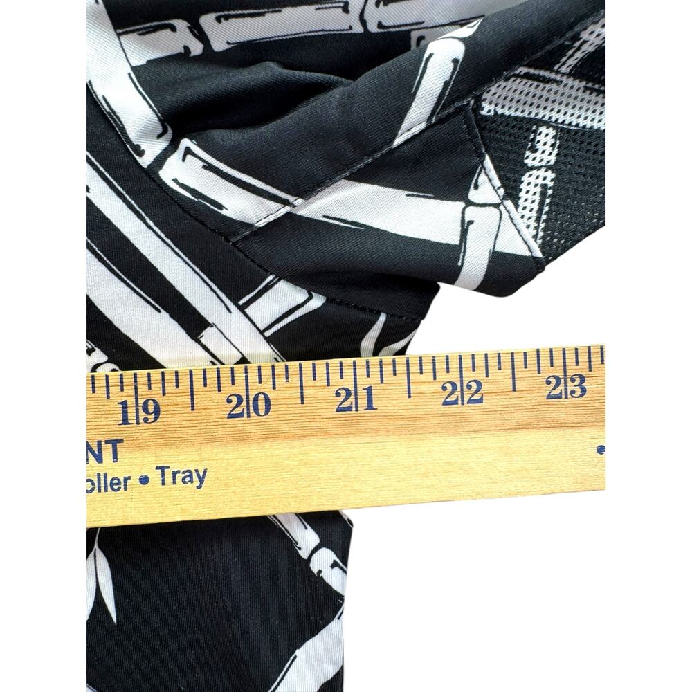 SanSoleil Beltway Print Long Sleeve Zip Mock Neck Top Size L UPF Golf Outdoor - Picture 5 of 8
